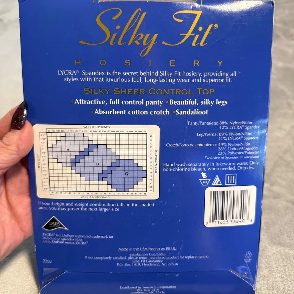 Vintage Silky Fit Hosiery Silky Sheer Control Top Pantyhose CD Size A Bare Beige